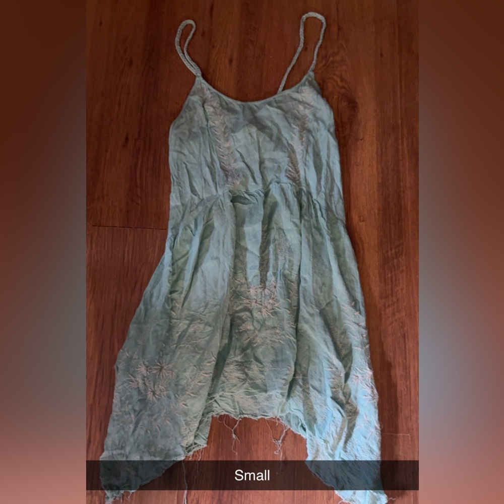 Green Embroidered Dress